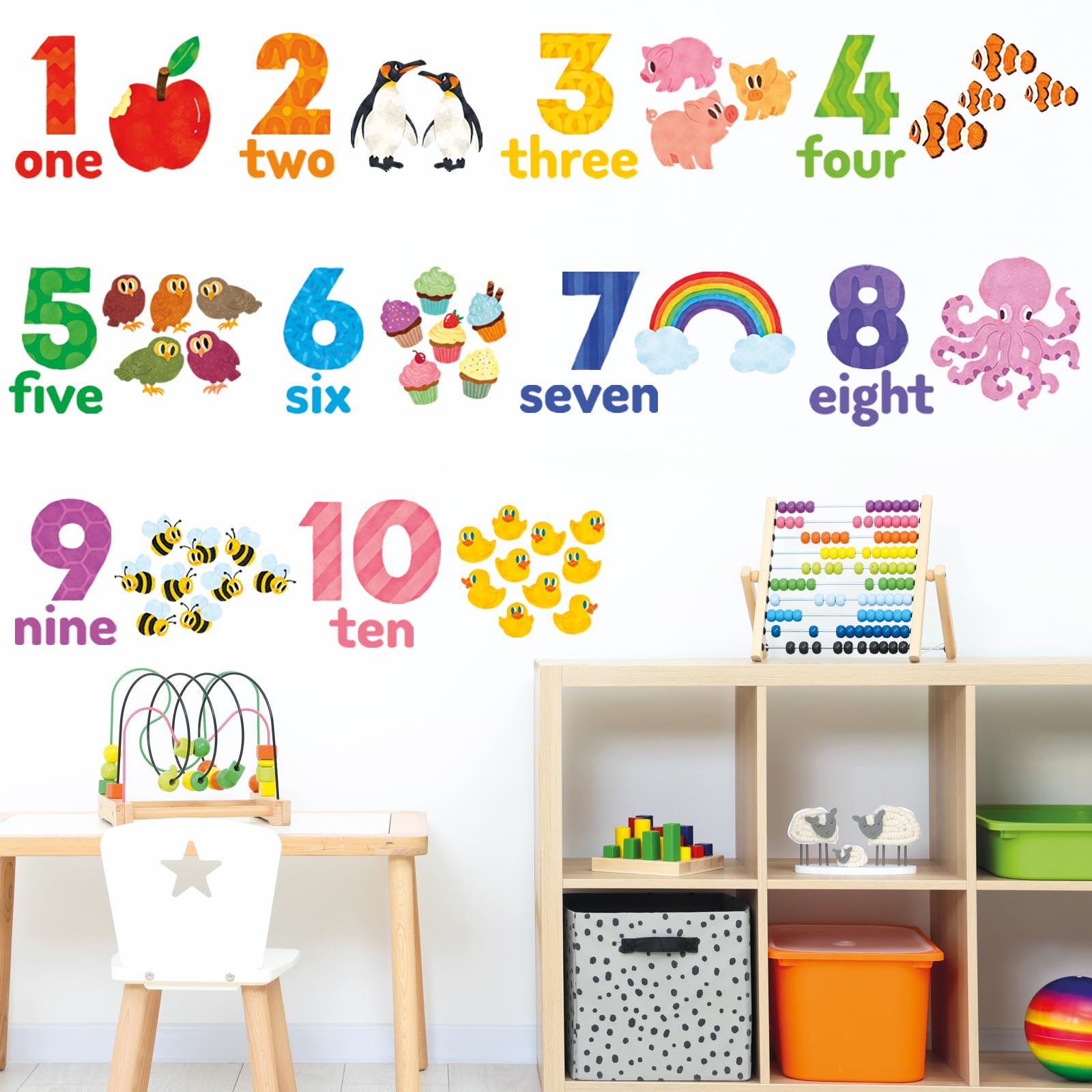 Amazon.co.jp: DECOWALL DS-2020 数字 ウォール ステッカー デコ